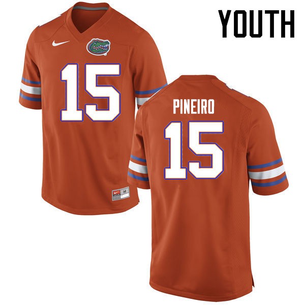 Florida Gators Youth #15 Eddy Pineiro College Football Jersey Orange